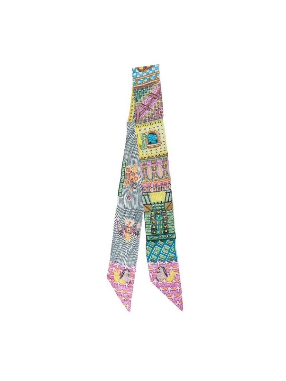 Hermes Twilly Super Silk Quest Scarf Multicolor
